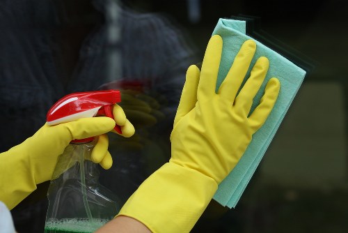 Careful cleaning of external windows on a Lambeth property