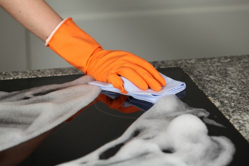 Professional gutter cleaning on a Lambeth residential property