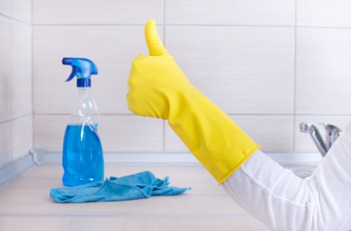 Close-up of carpet cleaning process on a textile floor area