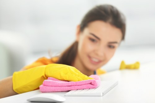 Upholstery cleaning process for a fabric sofa in a Lambeth property
