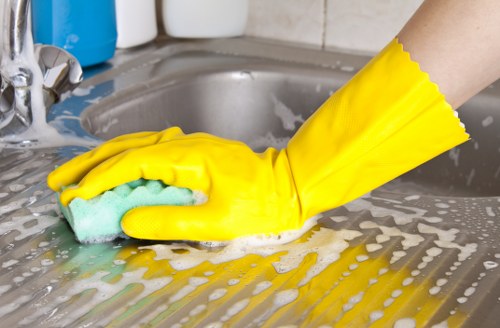 Deep cleaning a bathroom during a Lambeth move-out service